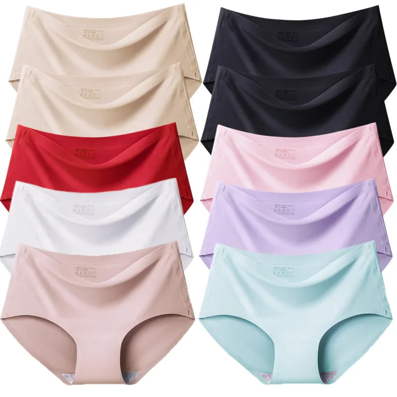 10Pcs Women's Underwear Cool Breathable Underwear Comfortable Antibacterial Underwear Women Multi Color Seamless Fashionable