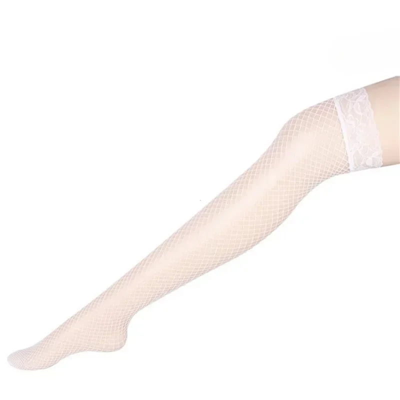 Women Fishnet Over Knee Stockings Floral Lace Stockings Breathable Slip Stockings Transparent High Quality Long Socks For Women