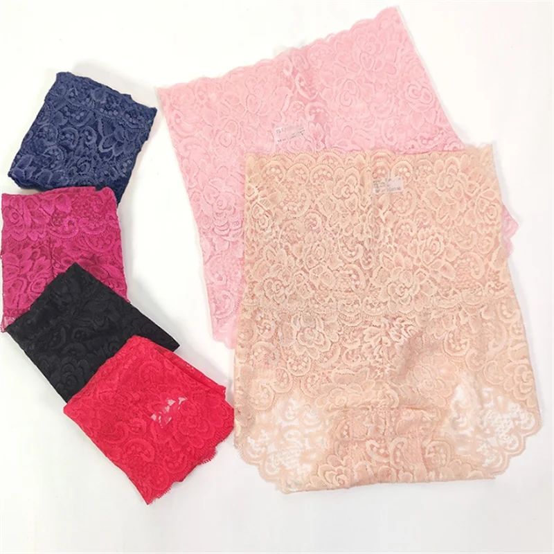 1Pc Fashion Women High Waist Plus Size Panties Lace Mesh Floral Transparent Briefs Underwear Solid Seamless Underpants Lingerie