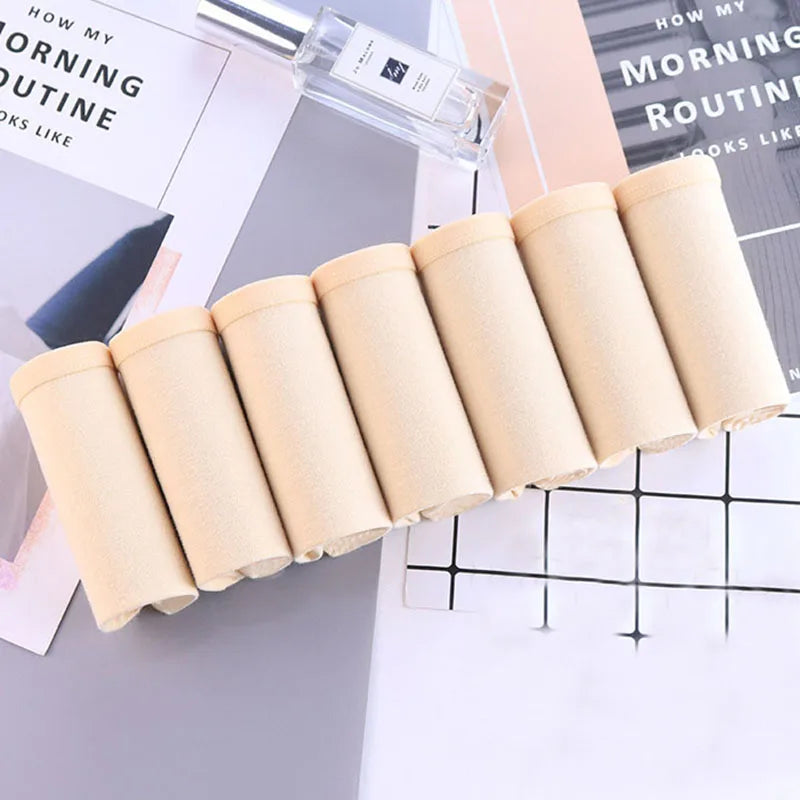 7Pcs Panties for Women Cotton Underwear Plus Size Sexy Briefs Girls Breathable Soft Lingerie Female Cute Solid Color Underpants