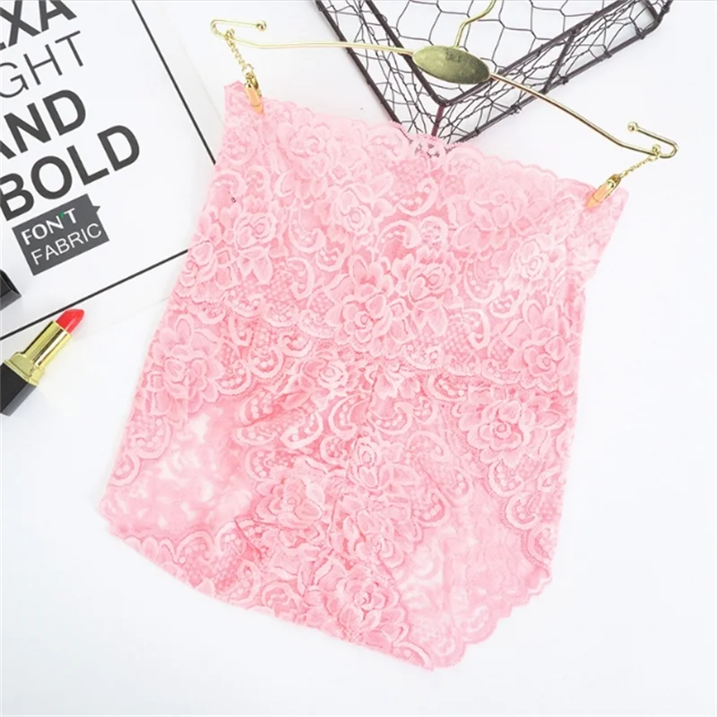 1Pc Fashion Women High Waist Plus Size Panties Lace Mesh Floral Transparent Briefs Underwear Solid Seamless Underpants Lingerie