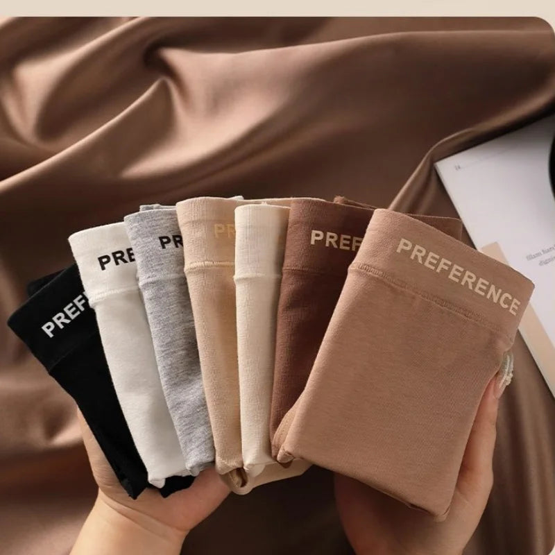 4Pcs/Set Women's Briefs Plus Size Panties High Waist Breathable Underwear Solid Color Cotton Lingerie Comfort M-XXL Panties