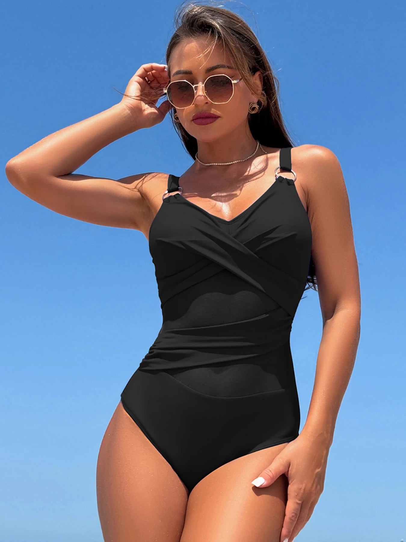2026 New Sexy Mesh Plus Size Swimwear Women One Piece Swimsuit Female Patchwork Bathing Suit Beachwear Swimming Suit Bathers XXL