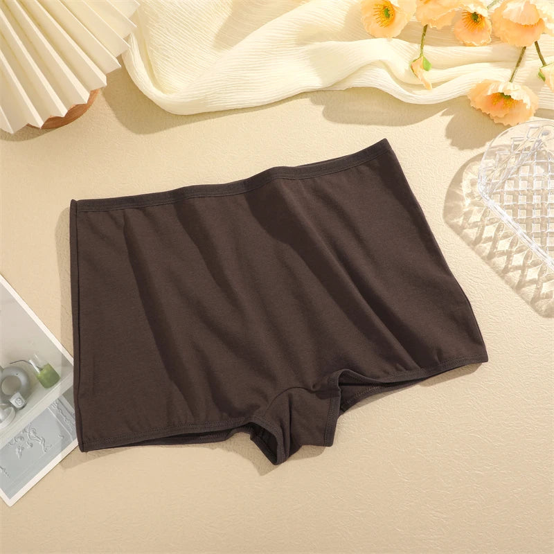 New Women's Panties Cotton Seamless Sports Boxers Underwear Female Solid Color Briefs Cozy Lingerie Intimate Underpants XS-XL