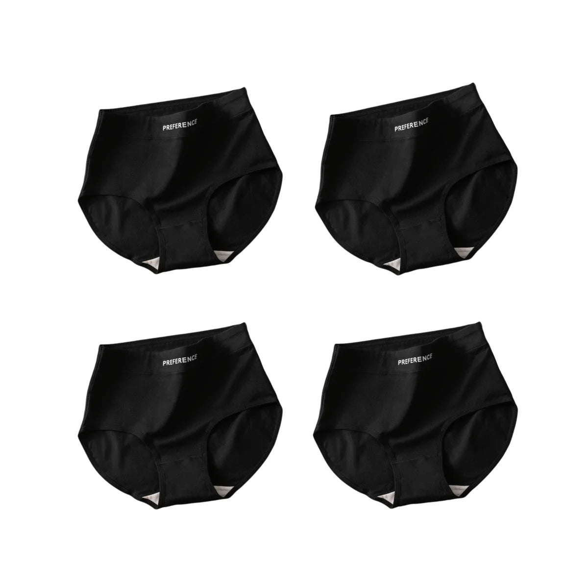 4Pcs/Set Women's Briefs Plus Size Panties High Waist Breathable Underwear Solid Color Cotton Lingerie Comfort M-XXL Panties